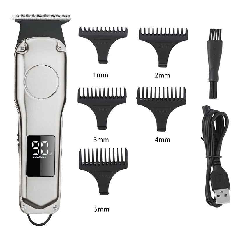 Hair Clipper Electric Hair Trimmer Cordless Shaver Trimmer 0mm Men Barber Hair Cutting Machine for Men Rechargeable USB