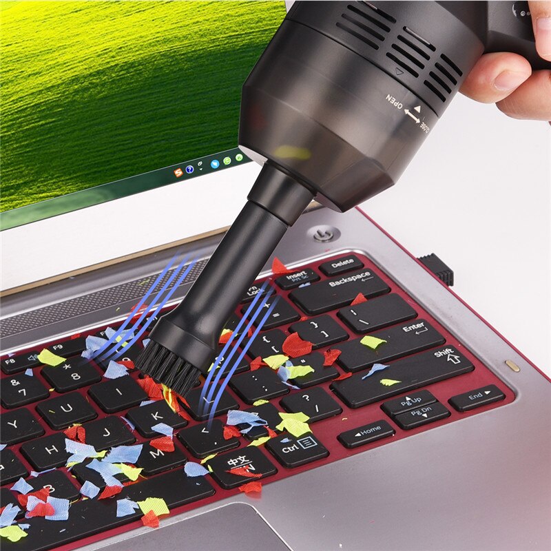 Mini Portable Car Handheld Vacuum Cleaner Cordless USB Rechargeable Vacuum Cleaner Keyboard Home Office Car Cleaning Machine (Black)