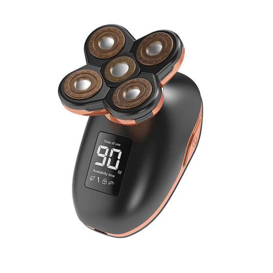 Bald Head Electric Shaver for Men Rechargeable With LCD digital Beard Nose Ear Hair Trimmer Razor Clipper Facial Brush