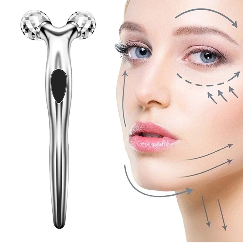3D Face lift Roller Massager Massage Instrument 360 Rotate Roller Massager Y Shape For Face Lifting Wrinkle Remover