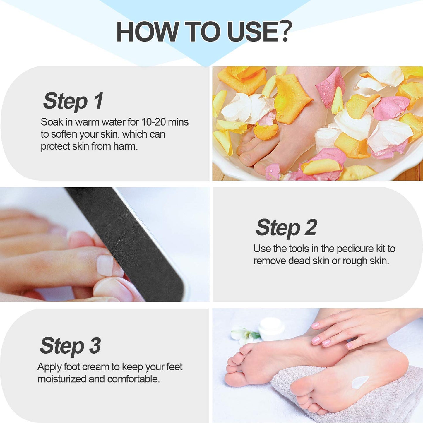 Pedicure Kit 20 in 1 Black Stainless Steel Professional Pedicure Tools Set Foot Rasp Peel Callus Dead Skin Remover Foot Care