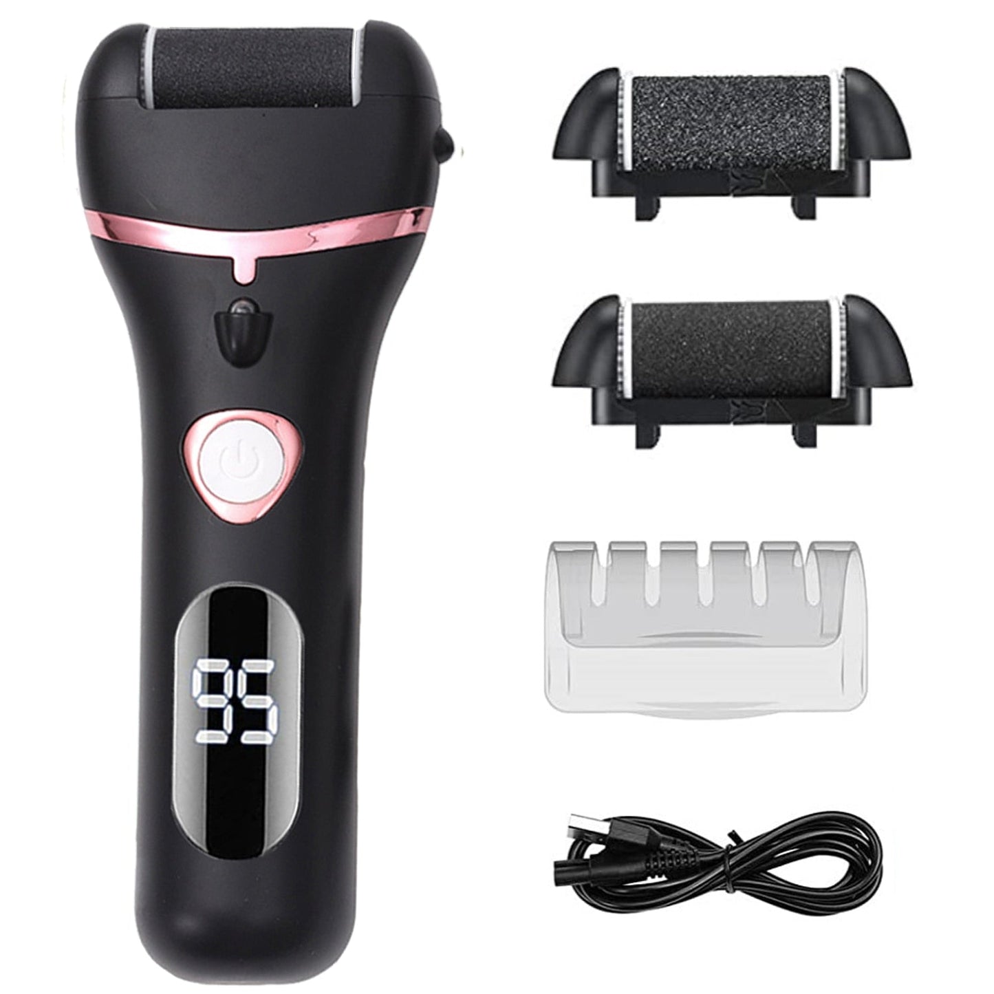 Electric Foot File Rechargeable Waterproof Hard Skin Remover Foot with 3 Rollers Foot Files for Hard Skin and Dead Skin