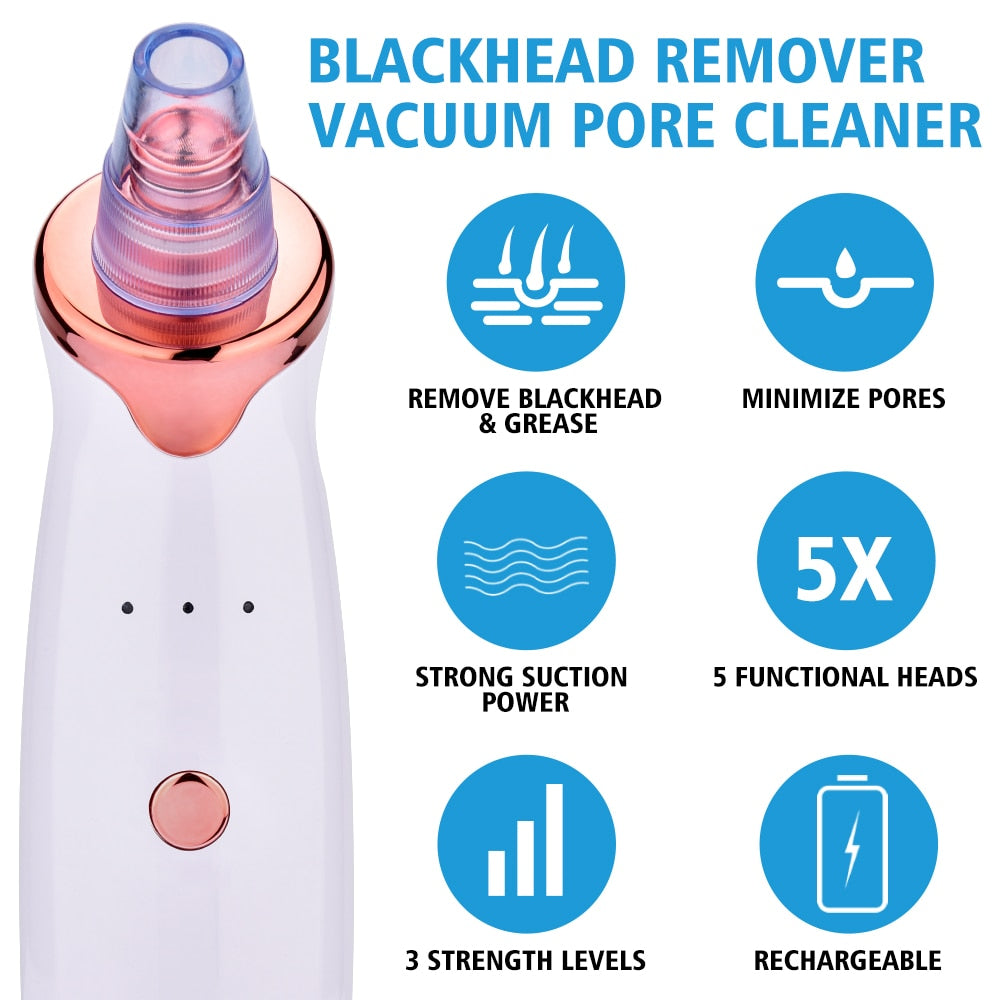 Facial Blackhead Remover Electric Acne Cleaner Blackhead Black Point Vacuum Cleaner Tool Black Spots Pore Cleaner Machine