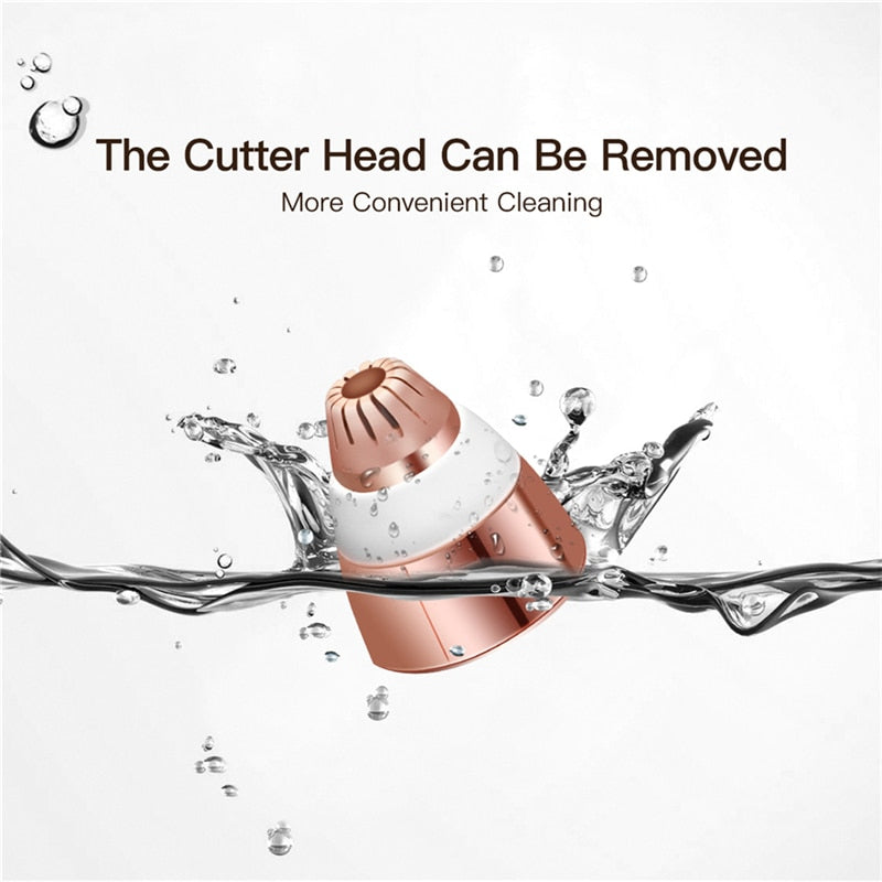 Portable Electric Eyebrow Trimmer Women Eye Brow Hair Remover Epilator USB Rechargeable Face Lips Shaver Lipstick Shape Haircut