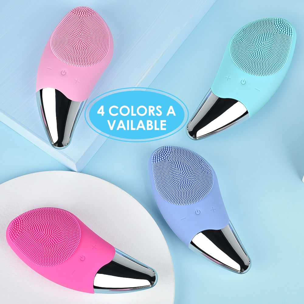Mini Electric Facial Cleansing Brush Sonic Face Cleaner Deep Pore Cleaning Skin Massager Face Cleansing Brush Device