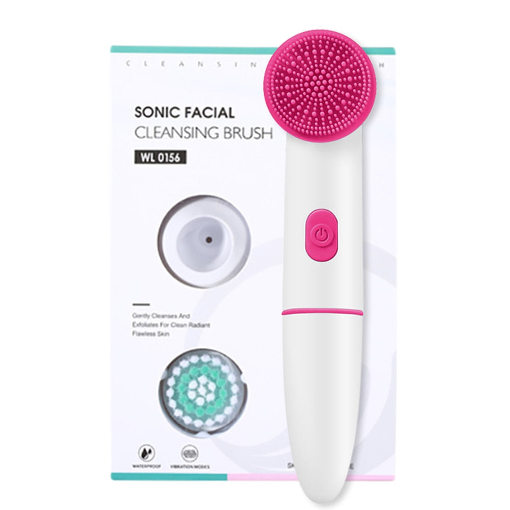 Electric Face Clean Brush Sonic Vibration Massage Facial Cleansing Blackhead Remover Deep Cleaning Washing Skin Care Tool