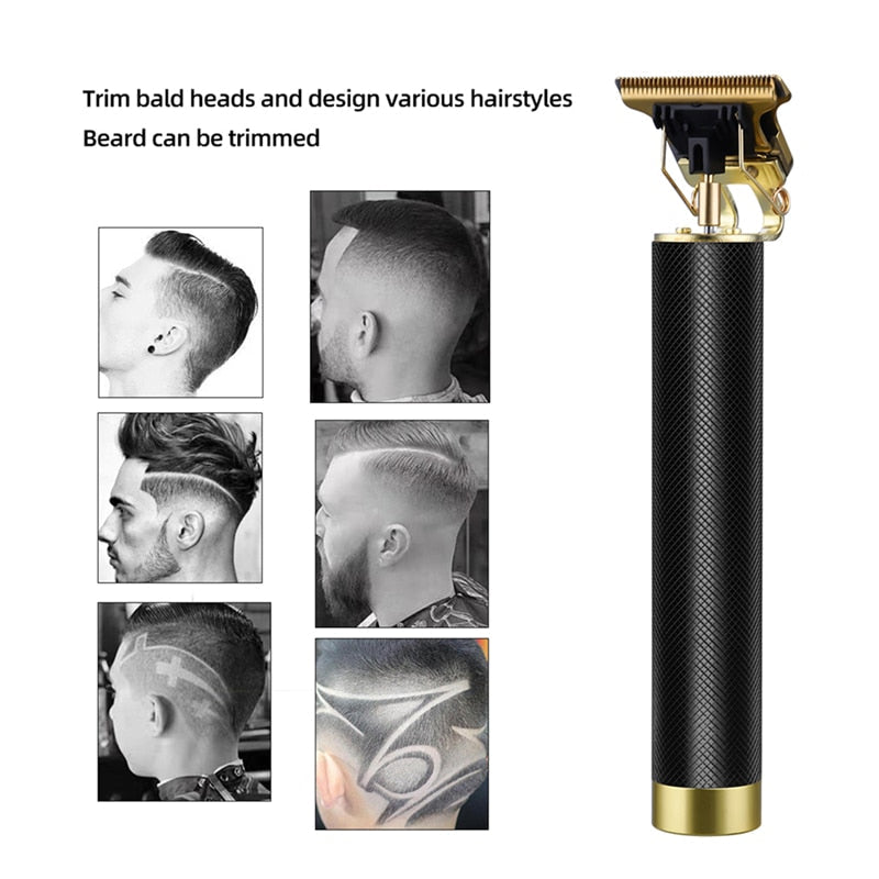 Portable Electric Hair Clippers T-blade For Men's Hair Beard Trimmer Barehead Barber Blade Haircut Shaver Styling Machine