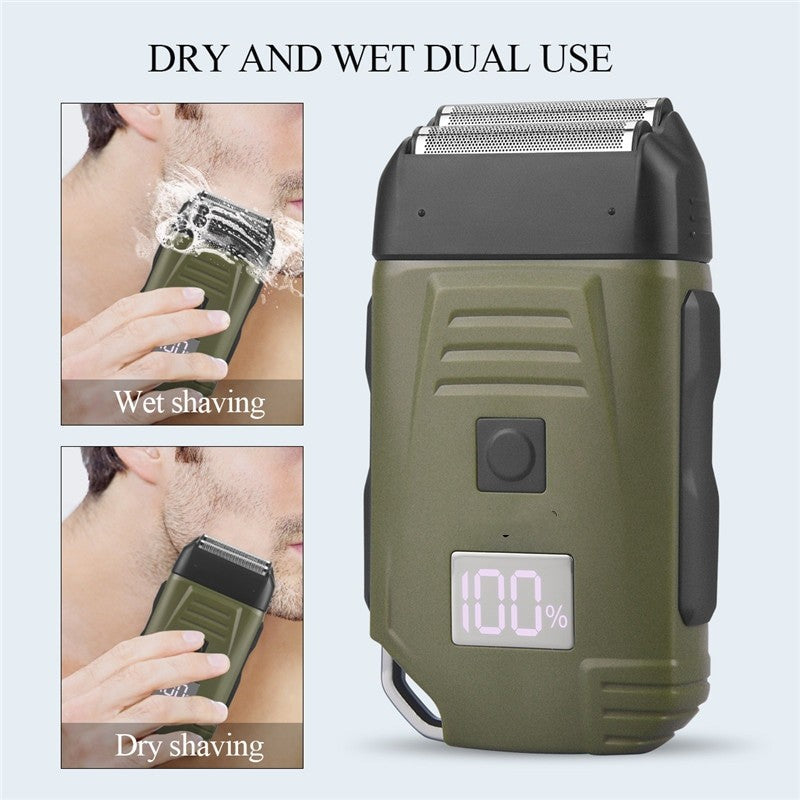 Men's Shaver Beard Hair Trimmer Electric Razor 2 Floating Shaver Head with Led Screen Usb Rechargeable Shaving Machine