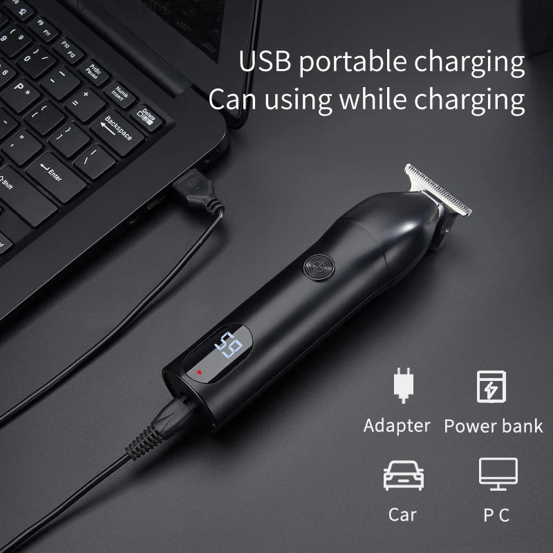 Ceramic Blade Electric Hair Clipper Men Barber Beard Trimmer Rechargeable Hair Cutting Machine for Men Low Noise Adult Hair Cut