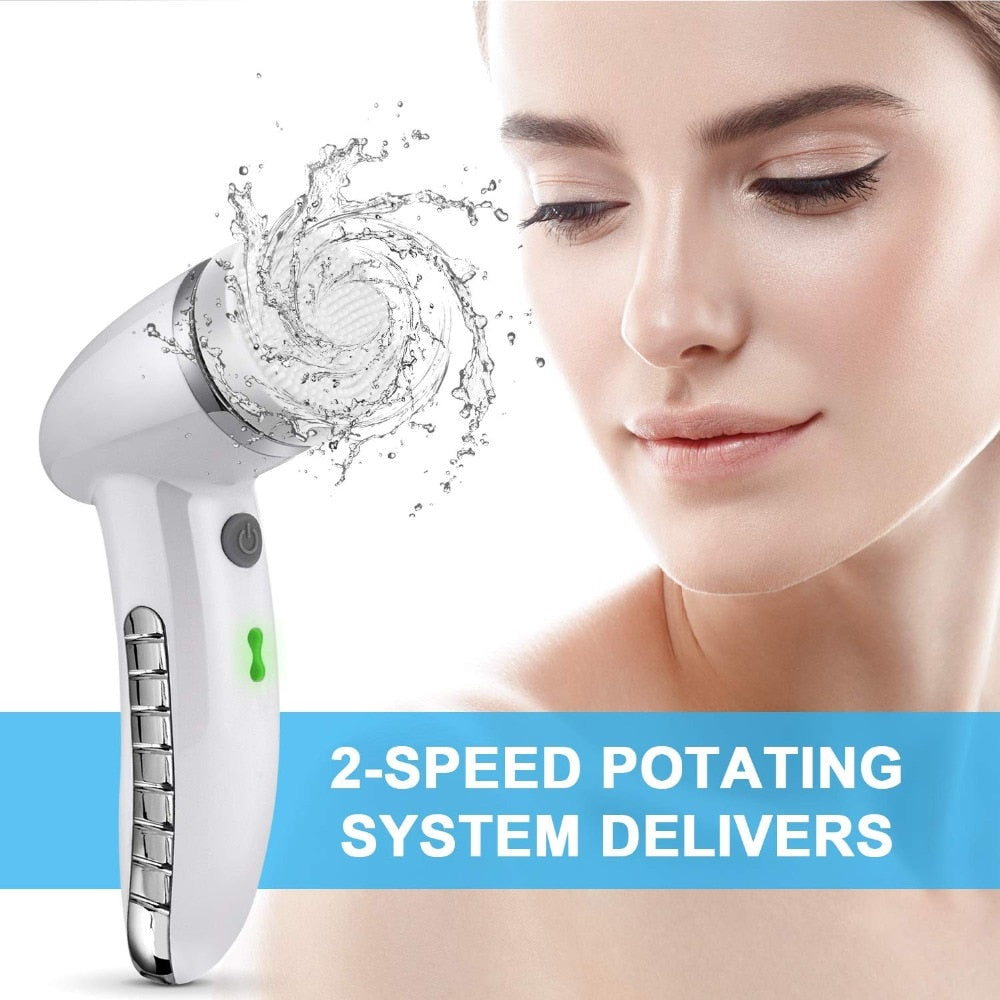 4 In 1 Electric Women Safe Wash Facial Cleansing Brush IPX6 USB Female Electric Face Cleaning Apparatus Nu Face Skin Care