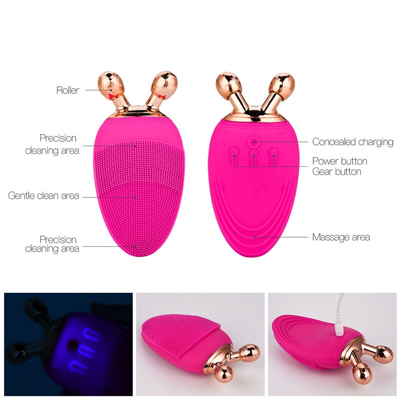 Massager For Face Electric Facial Cleansing Brush Make Up Remover Brush Ultrasonic Facial Deep Cleaning Brushes