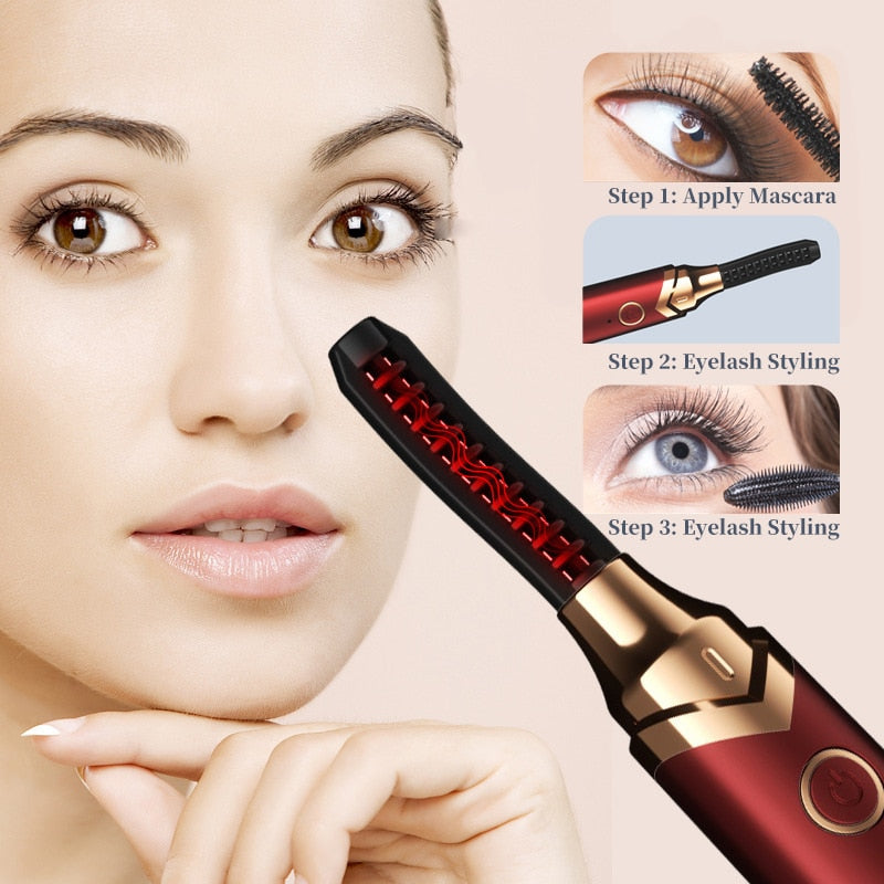 Beauty Makeup Heated Eyelash Curler Rechargeable Long Lasting Natural Curling Portable Pen Quick Heating Eye Lash Ironing Comb
