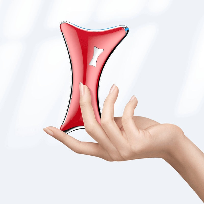 Electric Guasha Scraping Massager 2 in 1 Massage and Warm Mode Face Lifting Slimming Tool LED Light Facial Massager Machine