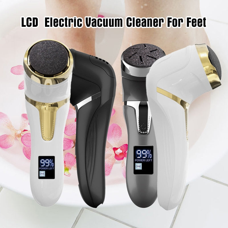 Electric Pedicure Foot Grinder File Callus Remover USB Rechargeable Heels Dead Skin Removal Vacuum Cleaner with LED display