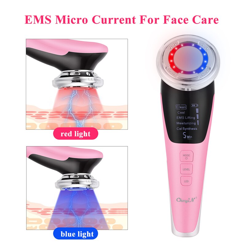 5 in 1 EMS Face Electroporation Led Photon Lifting Beauty Lifting Face Skin Facial Care Neck Massager