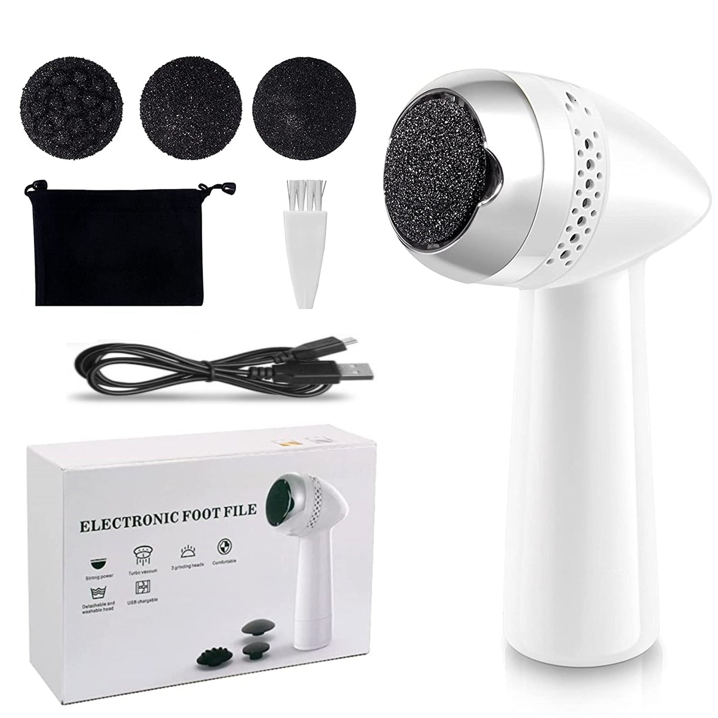 New Electric Pedicure Smooth Machine Callus Remover USB Charge Foot for Heels Grinder Files Absorbing Portable Clean Care