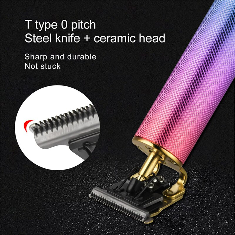 Electric Hair Clipper Cordless 0mm T-blade USB Rechargeable Hair Trimmer For Men Hair Cutting Barber Razor Machine