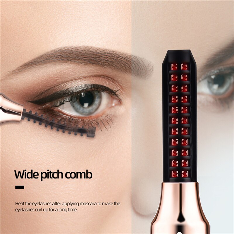 Electric Eyelash Curler Portable Makeup Heated Curved Eyelash USB Rechargeable Eye Lashes Curling Long Lasting Tools