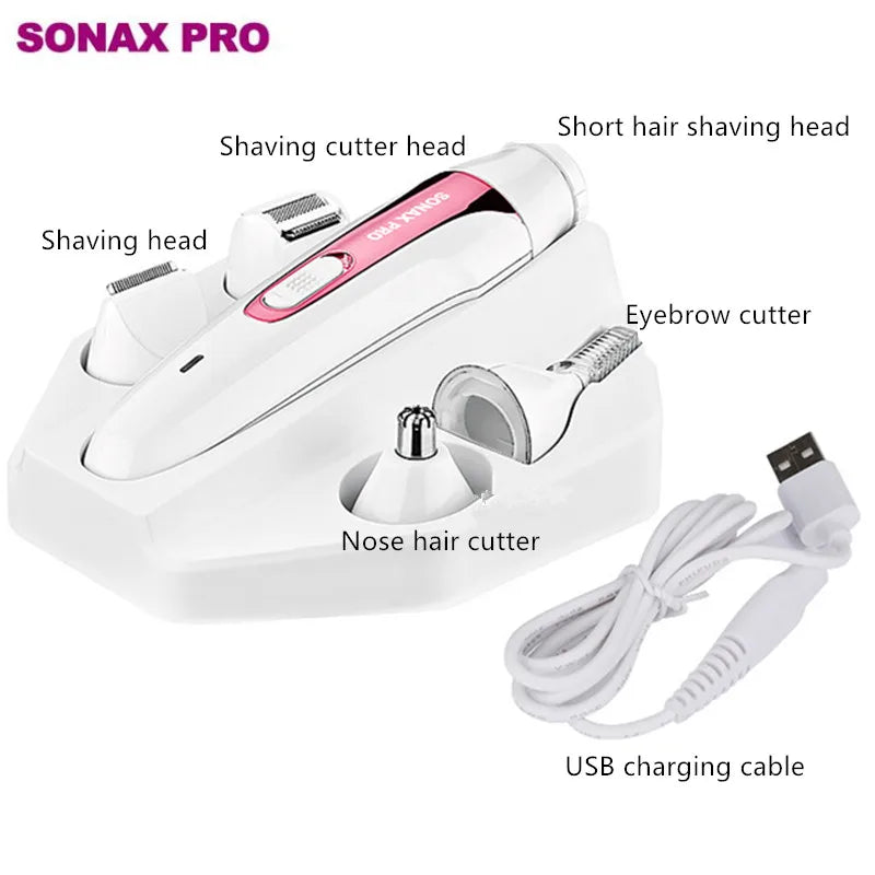 USB Charging 5 in 1 Electric Hair Shaver Trimmer For Eyebrow Nose Body Bikini Facial Hair Removal Hair Clipper Epilator 15#905