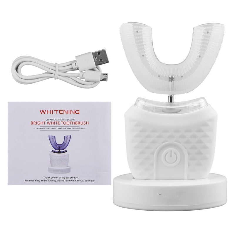 360 Degrees Automatic Electric Toothbrush Rechargeable Ultrasonic U-Type Blue light Tooth Whitening Toothbrush