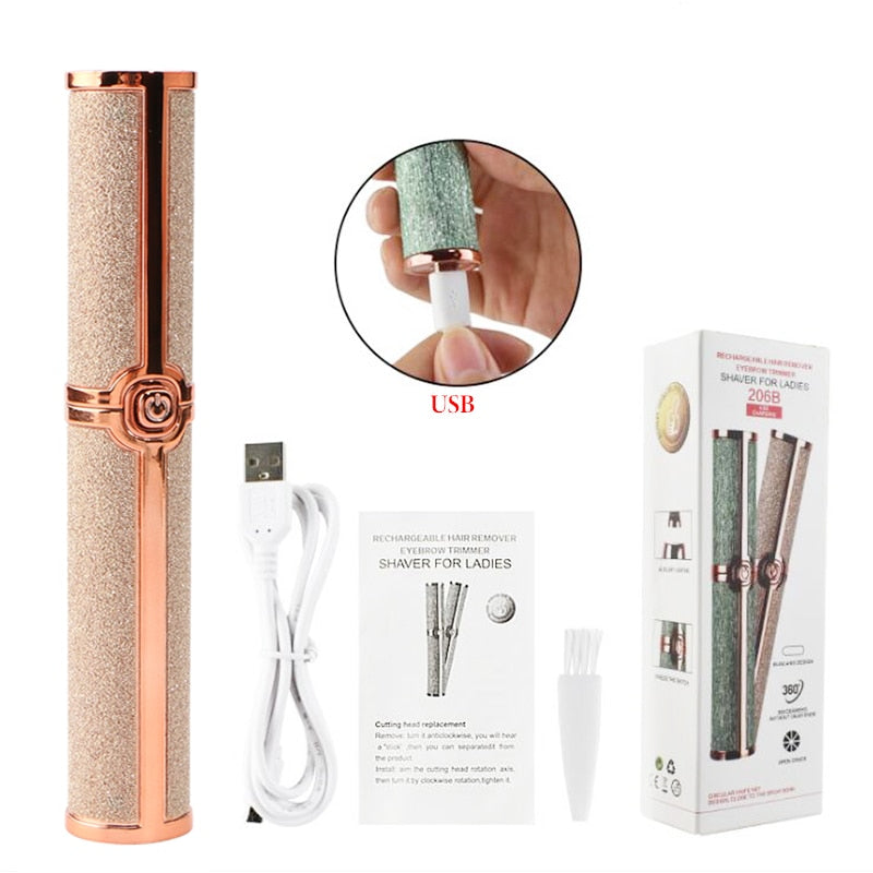 Eyebrow Trimmer Pen Makeup Facial Epilator Painless Portable Women's Shaver Electric Razor Body Hair Removal for Women