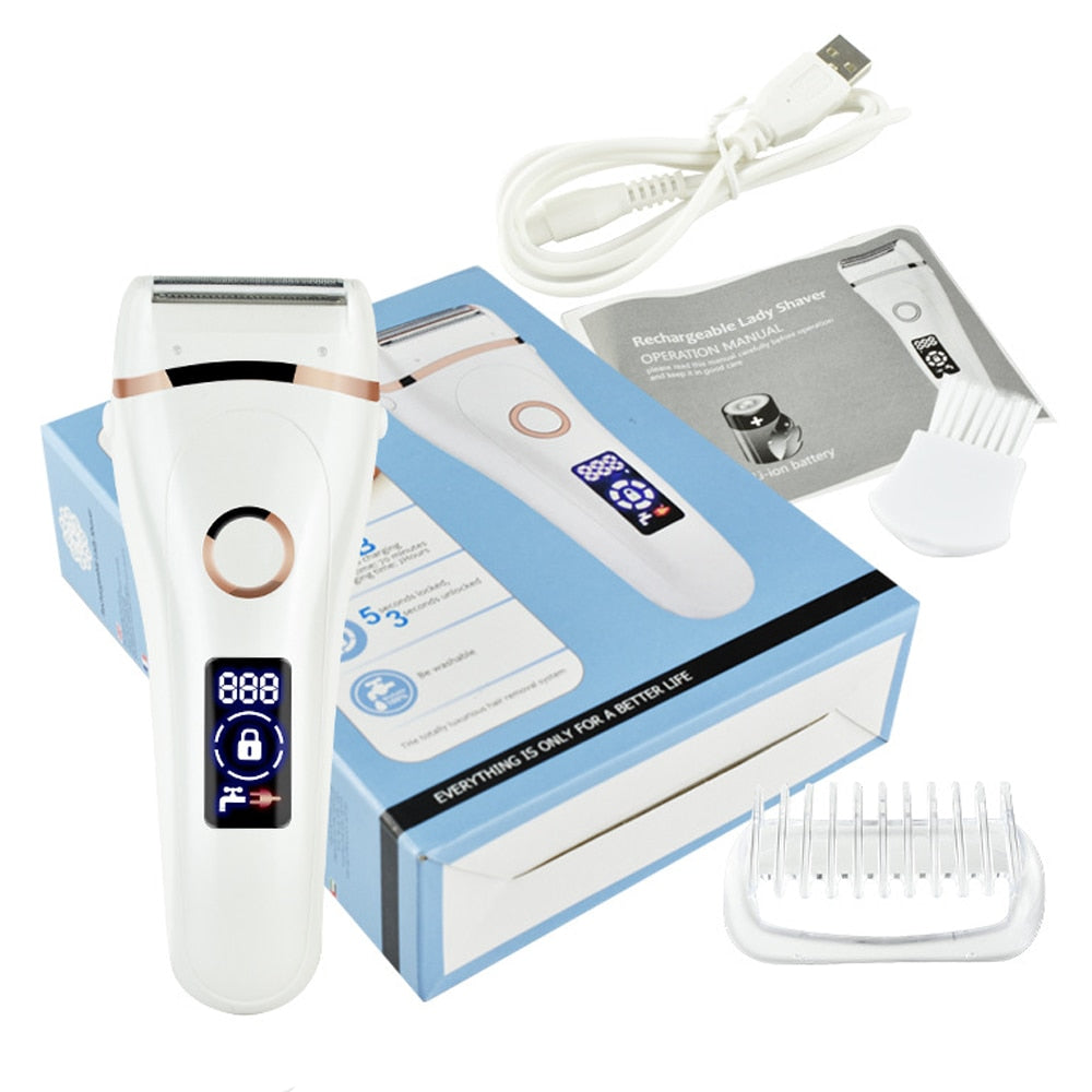 Electric Epilator Women Painless USB Rechargeable Hair Removal Lady Shaving Machine Portable Female Hair Trimmer Wet Dry