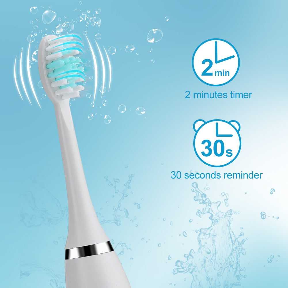 Electric Toothbrush Sonic Tooth Brush for Adult Brush 5 Heads USB Rechargeable Replacement Set Teeth Cleaner Timer 5 Modes IPX7