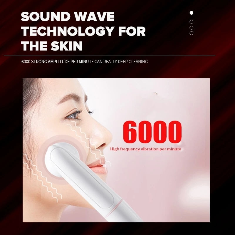 Electric Face Clean Brush Sonic Vibration Massage Facial Cleansing Blackhead Remover Deep Cleaning Washing Skin Care Tool