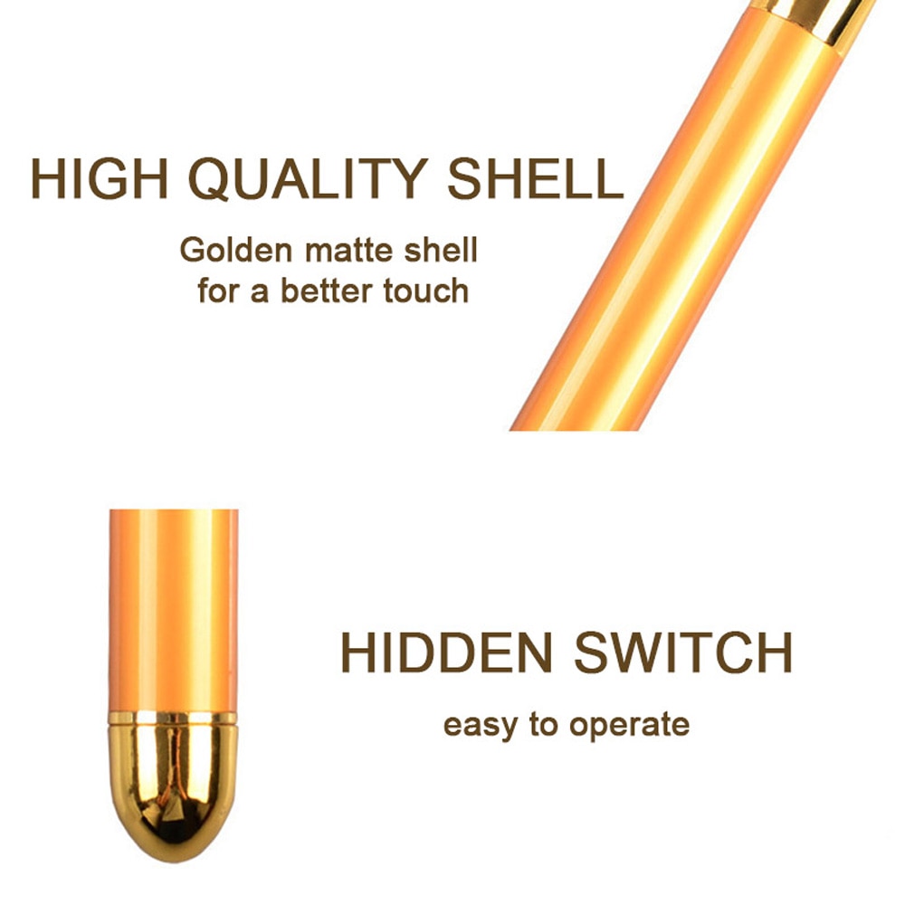 Energy Beauty Bar 24K Gold Facial Vibration Massager Anti Aging Skin Tighten V-Face Lifting Massage Roller Chin Reducer