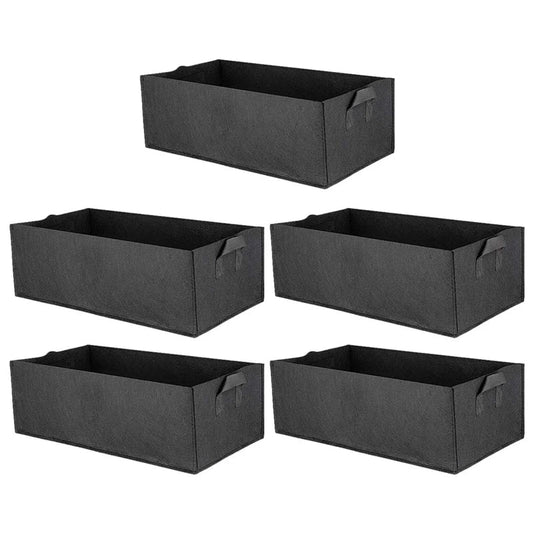 5 Pack Fabric Raised Garden Bed,Square Garden Flower Grow Bag Vegetable Planting Bag Planter Pot with Handles for Plants Flowers