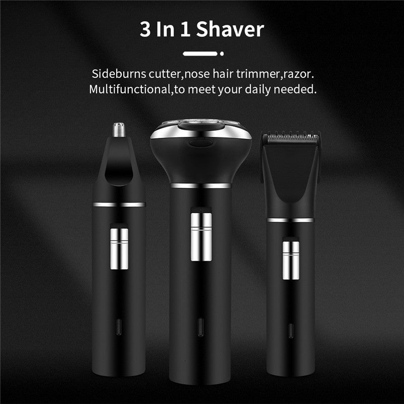 3 In 1 Electric Hair Shavers For Men Nose Beard Ear Trimmer Hair Clippers 3D Floating Blade Hair Cutter Razor Machine