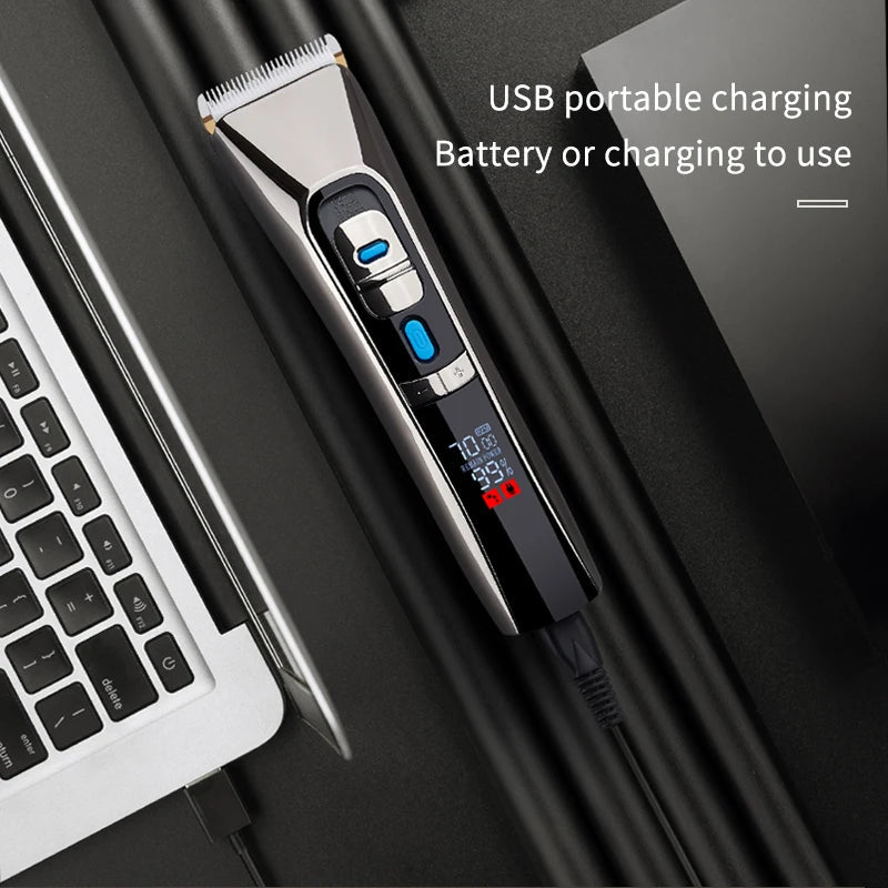 Professional Hair Clippers for Men Electric Hair Trimmer Hair Cutting Grooming Kit with 3 Colors Rechargeable