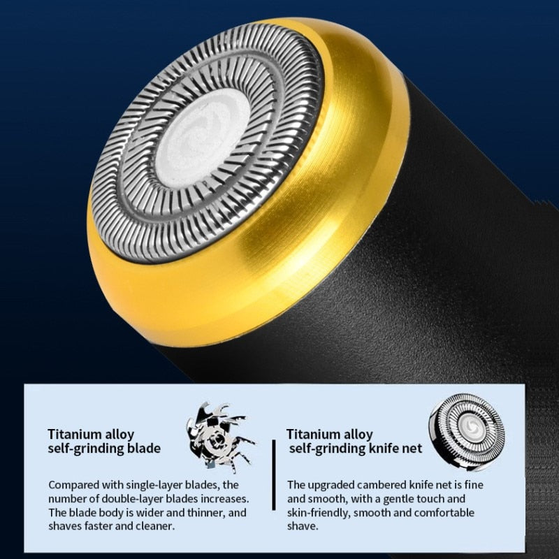 Electric Shaver Razor Shaving Beard Machine for Men Dry Wet Beard Trimmer Rechargeable Washable Blade Razor Epilator