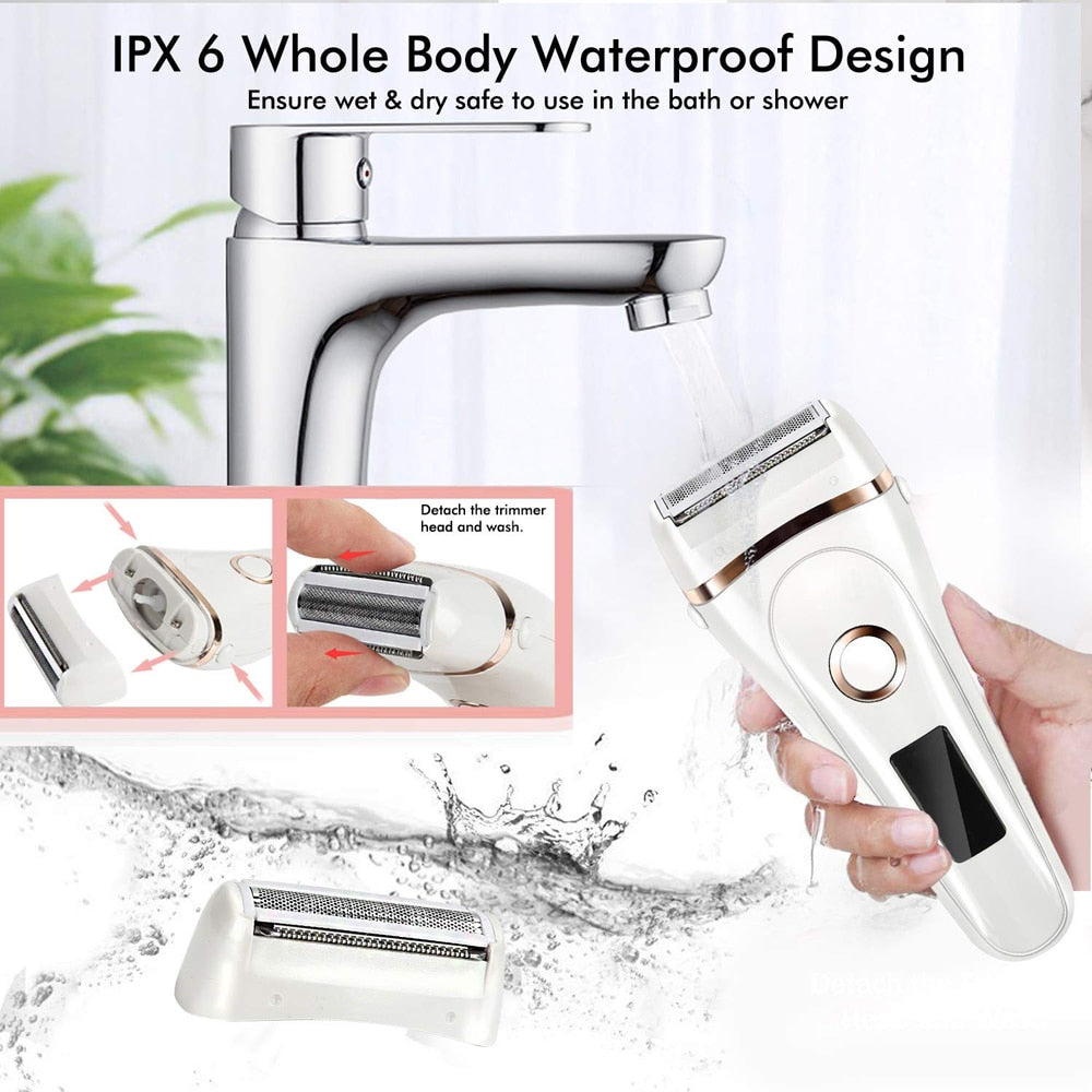 Electric Epilator Women Painless USB Rechargeable Hair Removal Lady Shaving Machine Portable Female Hair Trimmer Wet Dry