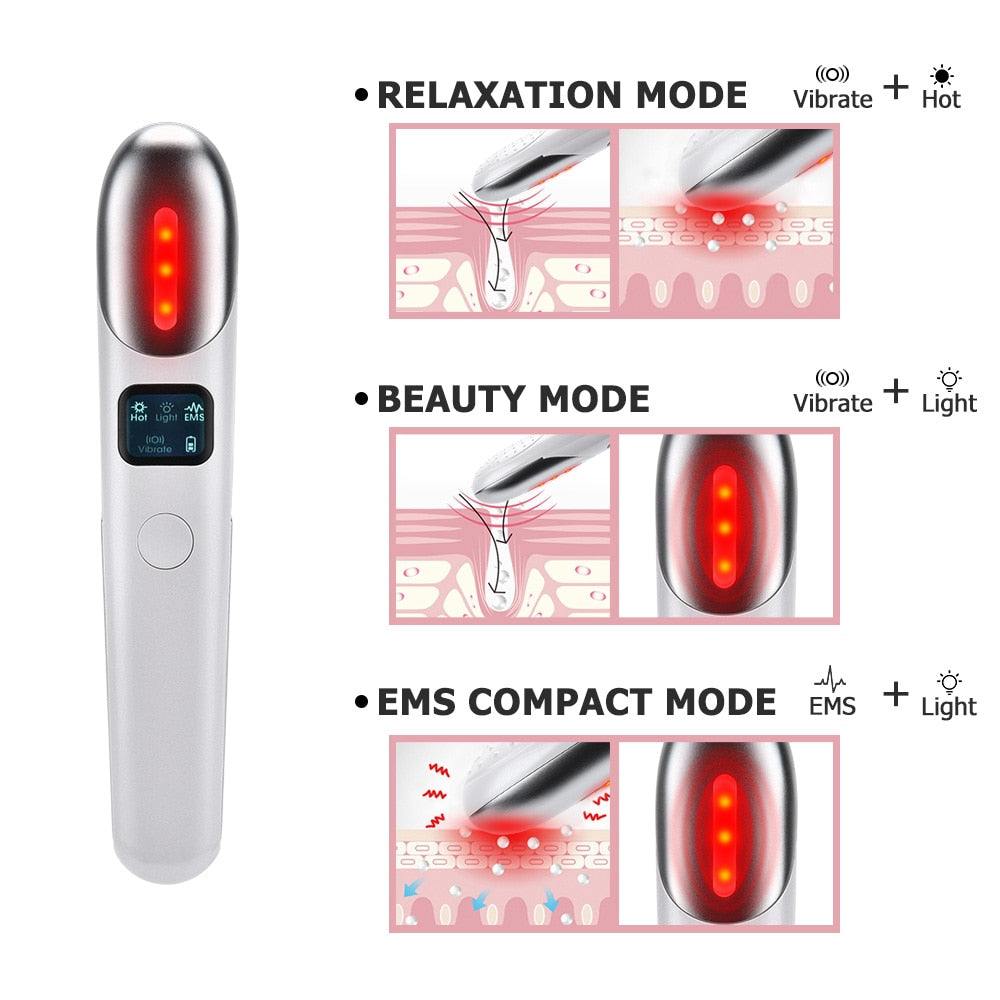 Electric Eye Massager Anti Wrinkle USB Rechargeable 4-in-1 Eye Massage Device Anti Aging Eye Care Hot Massage Vibration Instrument