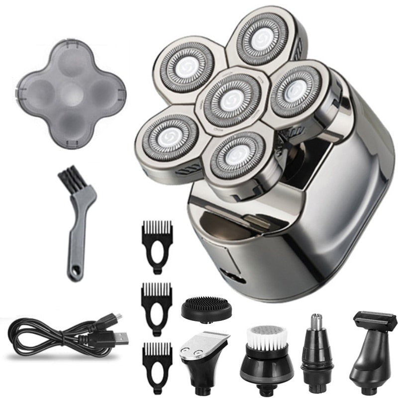 Multi Grooming Kit Digital Display Electric Shaver Hair Trimmer Beard Electric Razor Wet Dry Men Facial & Body Shaving Machine