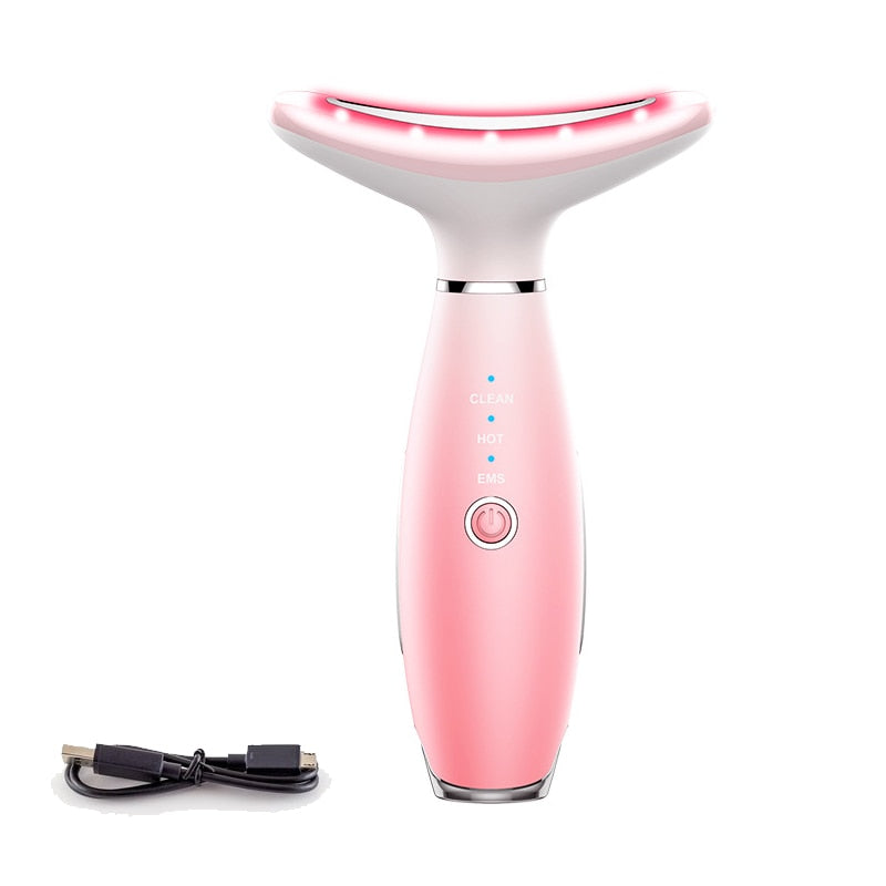 Neck Anti Wrinkle Face Lifting Beauty Device LED Photon Treatment Skin Care EMS Tighten Massager Reduce Double Chin Wrinkle Removal