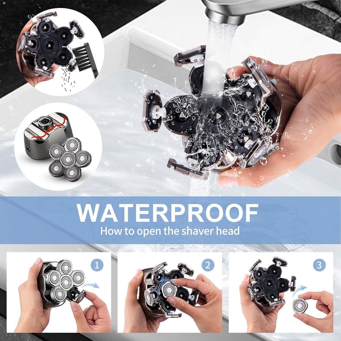 Multi Grooming Kit Digital Display Electric Shaver Hair Trimmer Beard Electric Razor Wet Dry Men Facial & Body Shaving Machine