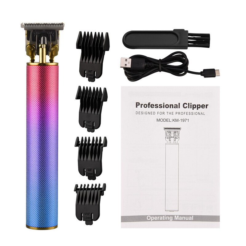 Electric Hair Clipper Cordless 0mm T-blade USB Rechargeable Hair Trimmer For Men Hair Cutting Barber Razor Machine