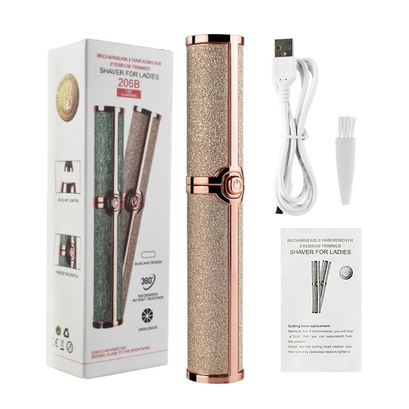 Eyebrow Trimmer Pen Makeup Facial Epilator Painless Portable Women's Shaver Electric Razor Body Hair Removal for Women