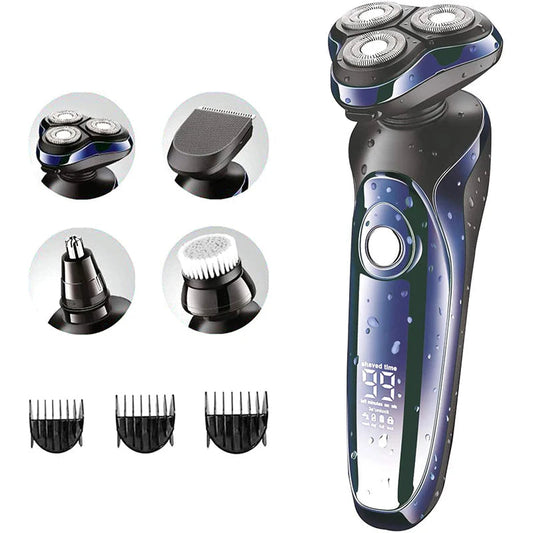 4 in 1 Electric Shaver Hair Clippers Men's Rotary Shavers Rechargeable Razors Beard Nose Hair Trimmer Shaving Grooming Sets