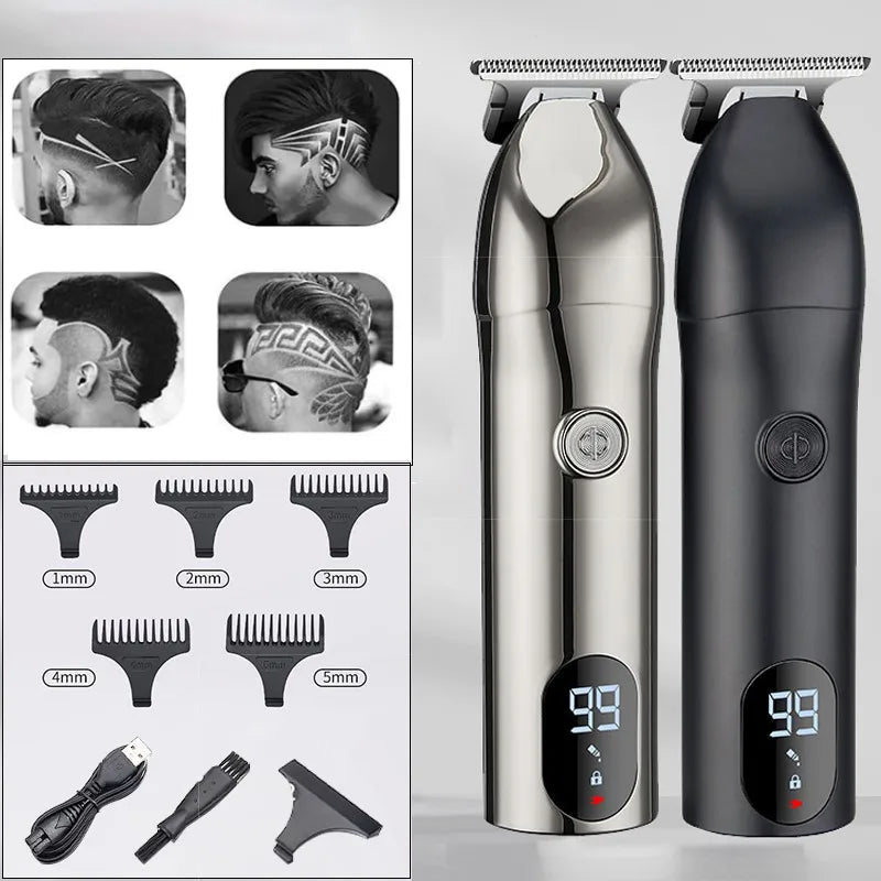 Ceramic Blade Electric Hair Clipper Men Barber Beard Trimmer Rechargeable Hair Cutting Machine for Men Low Noise Adult Hair Cut