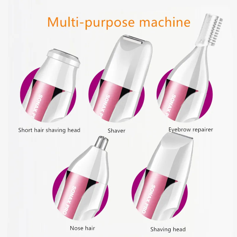 USB Charging 5 in 1 Electric Hair Shaver Trimmer For Eyebrow Nose Body Bikini Facial Hair Removal Hair Clipper Epilator 15#905