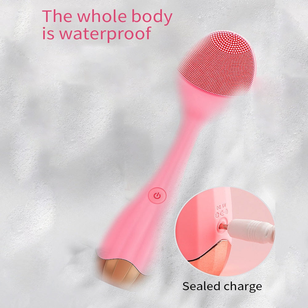 Facial Cleansing Brush Electric Sonic Face Brush For Makeup Removal,Blackhead Remove,Essence Absorption Face Massager