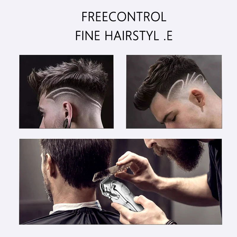 Professional Barber Electric Metal Housing Hair Clipper Rechargeable Hair Trimmer For Men Beard Hair Cutter Machine