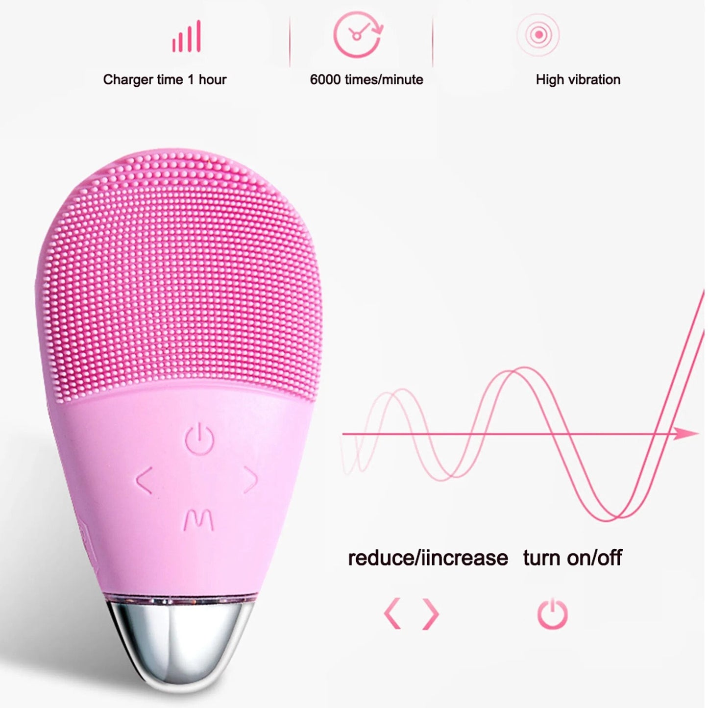 Facial Cleansing Brush Rechargeable Face Cleansing Brush Food Grade Silicond Facial Brush Deep Removal Pore and Blackhead