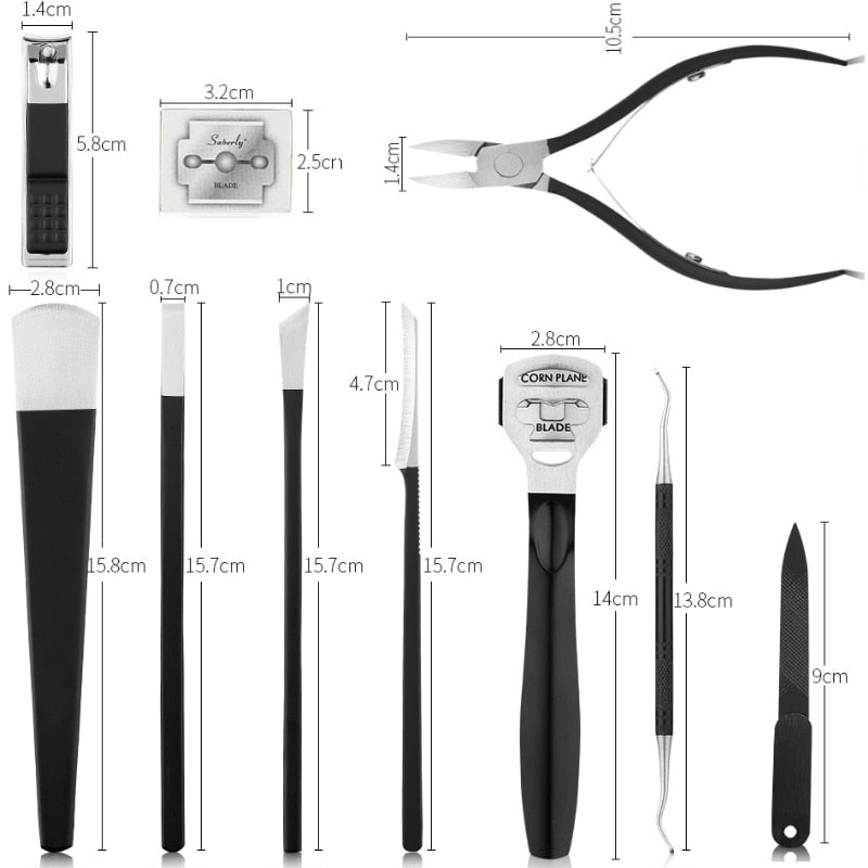 10 Pcs Professional Nail Cutter Pedicure Scissors Set Stainless Steel Eagle Hook Portable Manicure Nail Clipper Tool Set