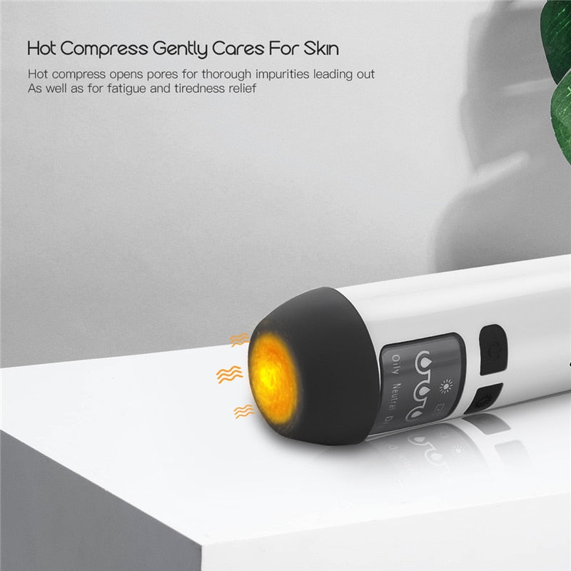 4 In 1 Blackhead Remover Rechargeable Vacuum Suction Warmer Blackhead Acne Comedo Extractor Facial Cleanser Beauty Machine