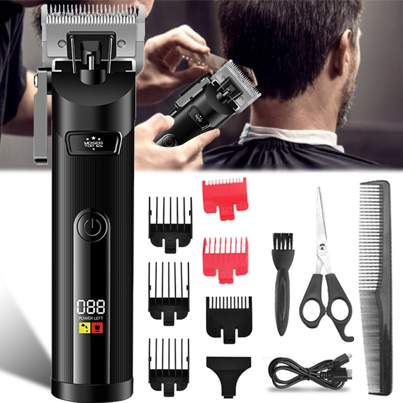 Barber Cordless Electric Hair Clipper Adjustable Blade Hair Trimmer Men Rechargeable Professional Haircut Machine