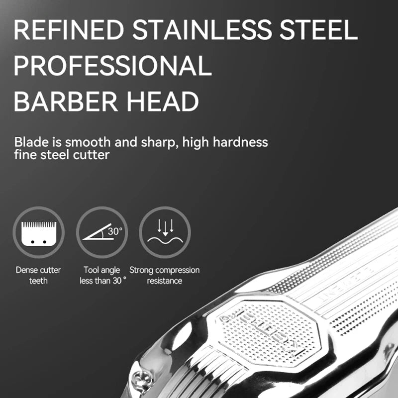 Professional Barber Electric Metal Housing Hair Clipper Rechargeable Hair Trimmer For Men Beard Hair Cutter Machine